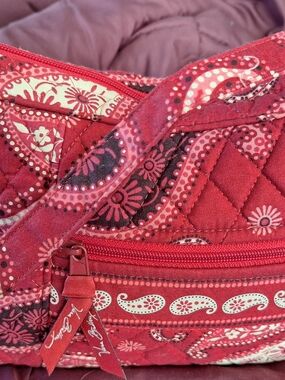 Vera Bradley Red Quilted Paisley Shoulder Bag